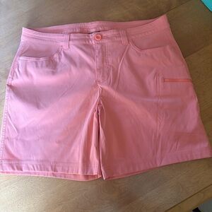Eddie Bauer Rainier Shorts, straight fit, Hot Coral, Size 14